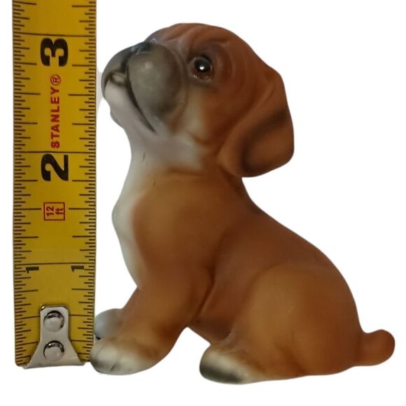 Vintage Boxer Dog Puppy Figure Harvey Knox Global Art Porcelain J21B83 1980s.  N - Picture 2 of 16
